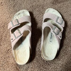 Birkenstock Size 41 Slip On Fur Sandals